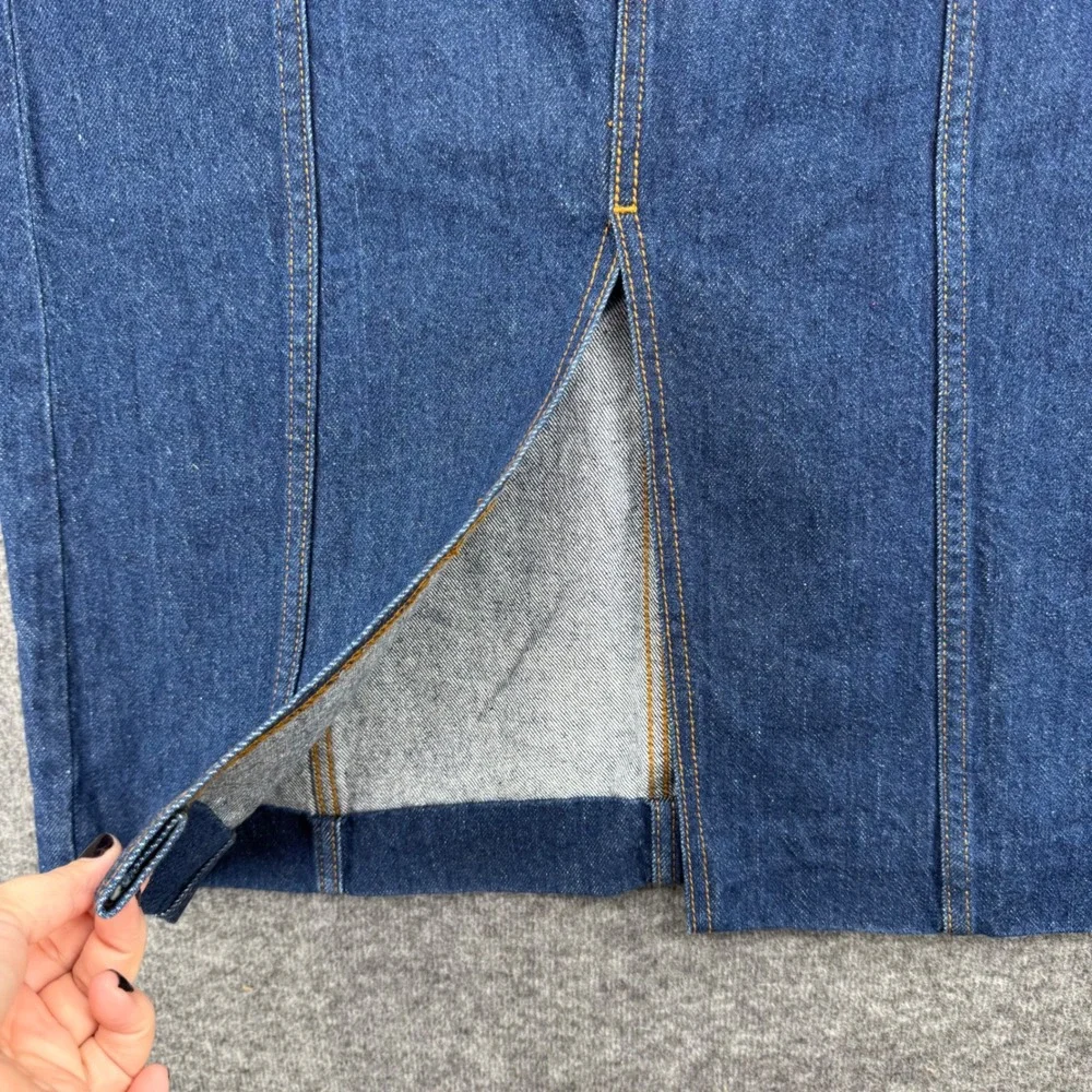 LOFT denim midi